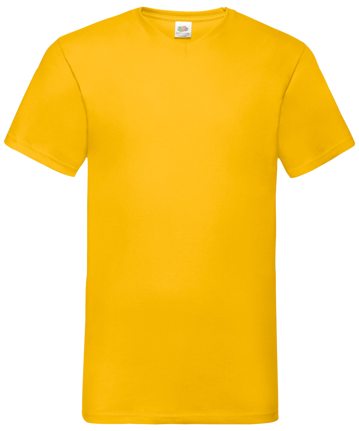 Fruit of the Loom Valueweight v-neck T in Sunflower, front view