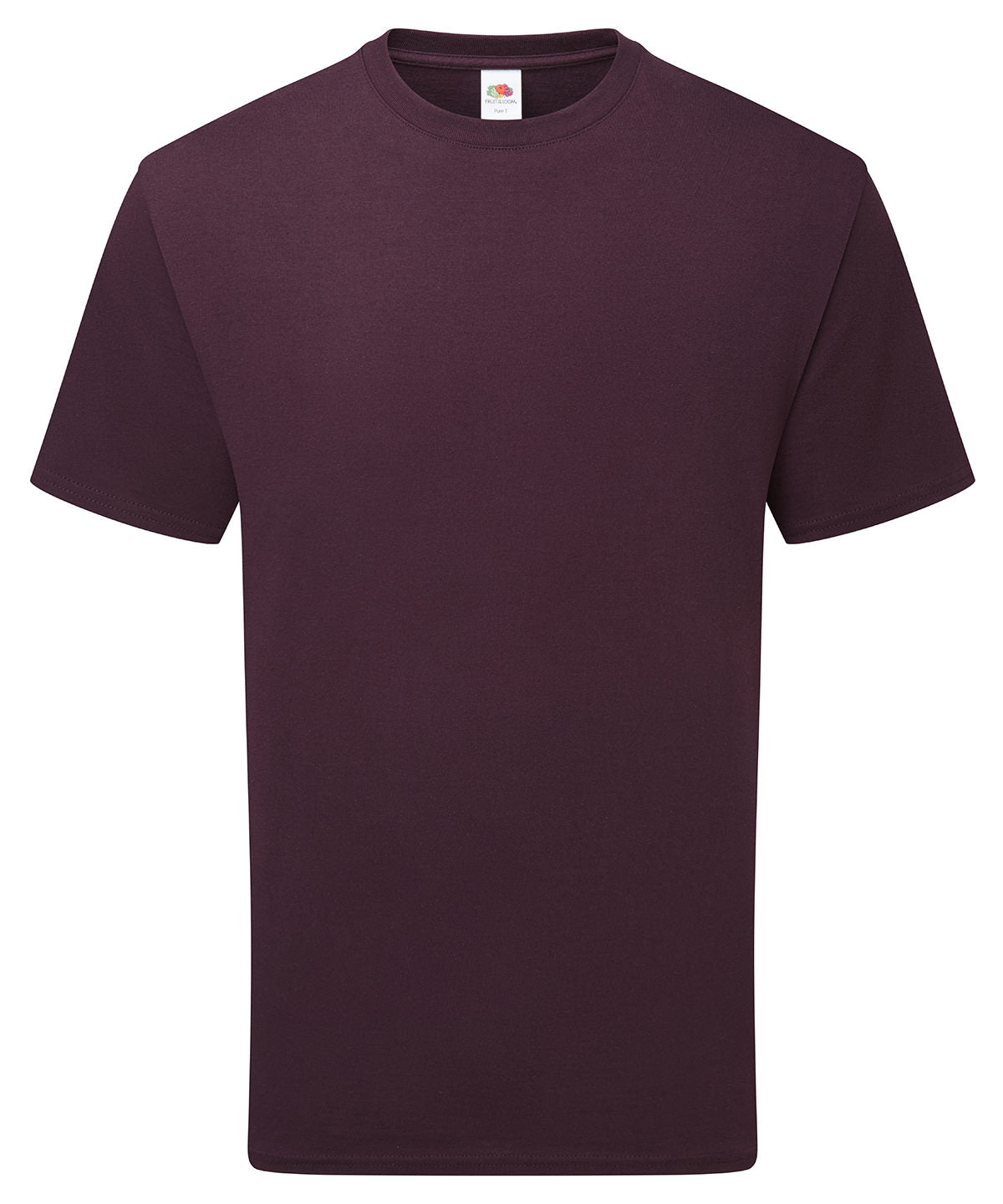Fruit of the Loom Pure cotton T in Dark Plum, front view