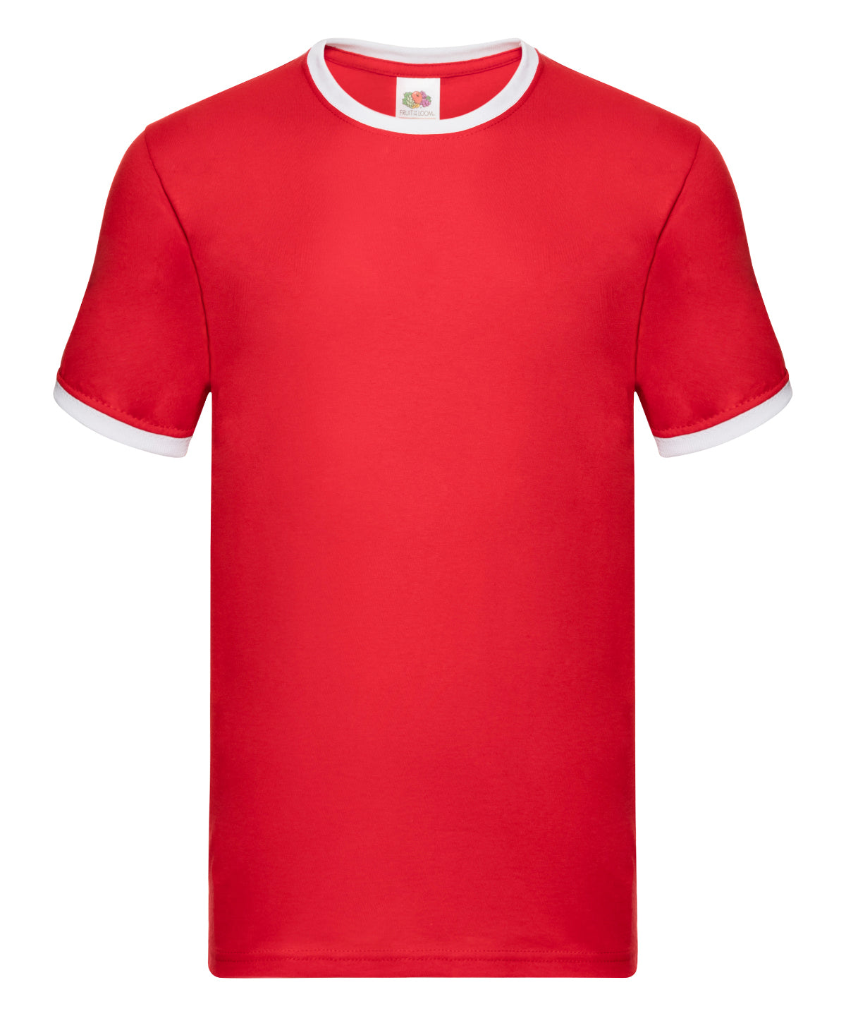 Fruit of the Loom Ringer T in Red/White, front view