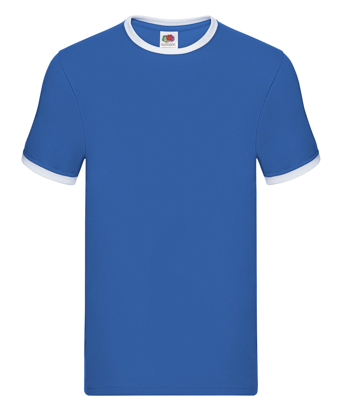 Fruit of the Loom Ringer T in Royal/White, front view