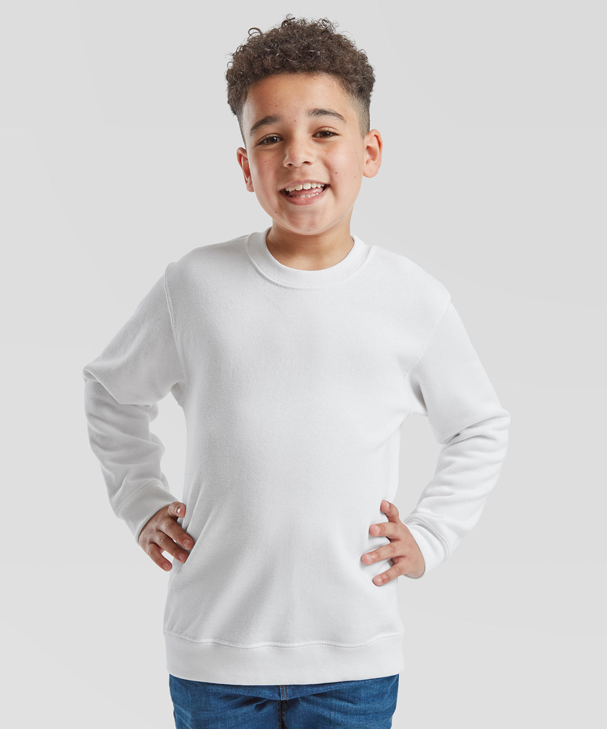 Fruit of the Loom Kids classic set-in sweatshirt, lifestyle photo