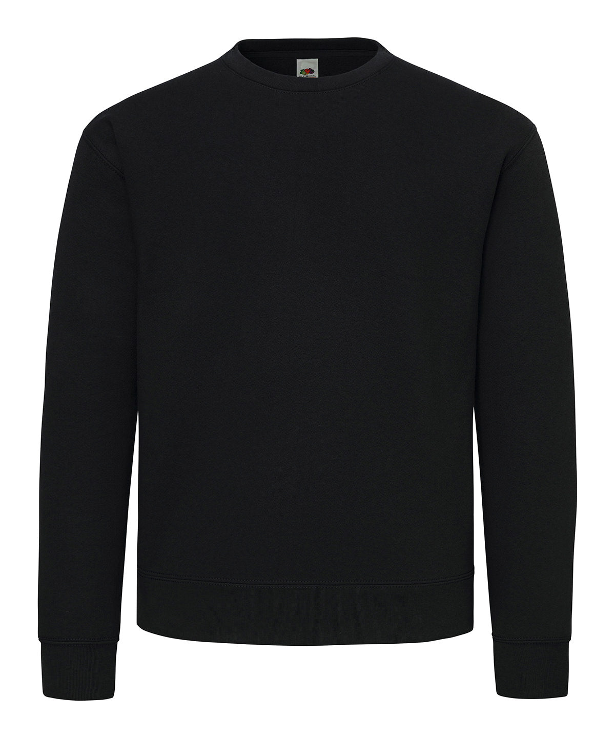 Fruit of the Loom Supercotton sweatshirt in Black, front view