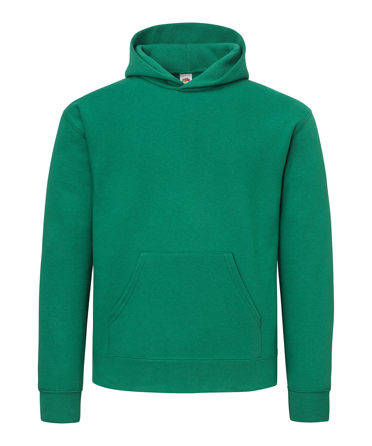 Fruit of the Loom Supercotton hooded sweatshirt in College Green, front view