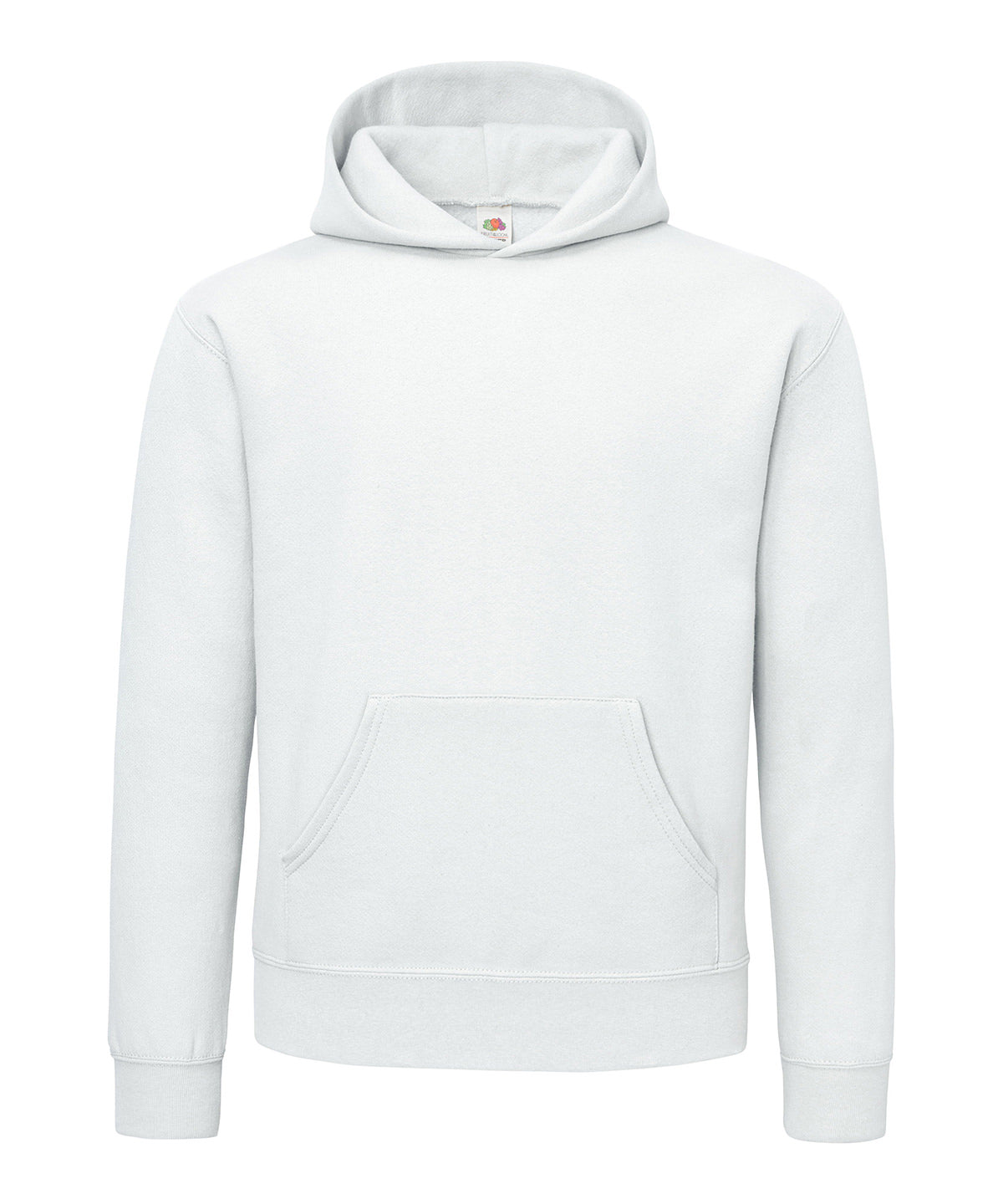 Fruit of the Loom Supercotton hooded sweatshirt in White, front view