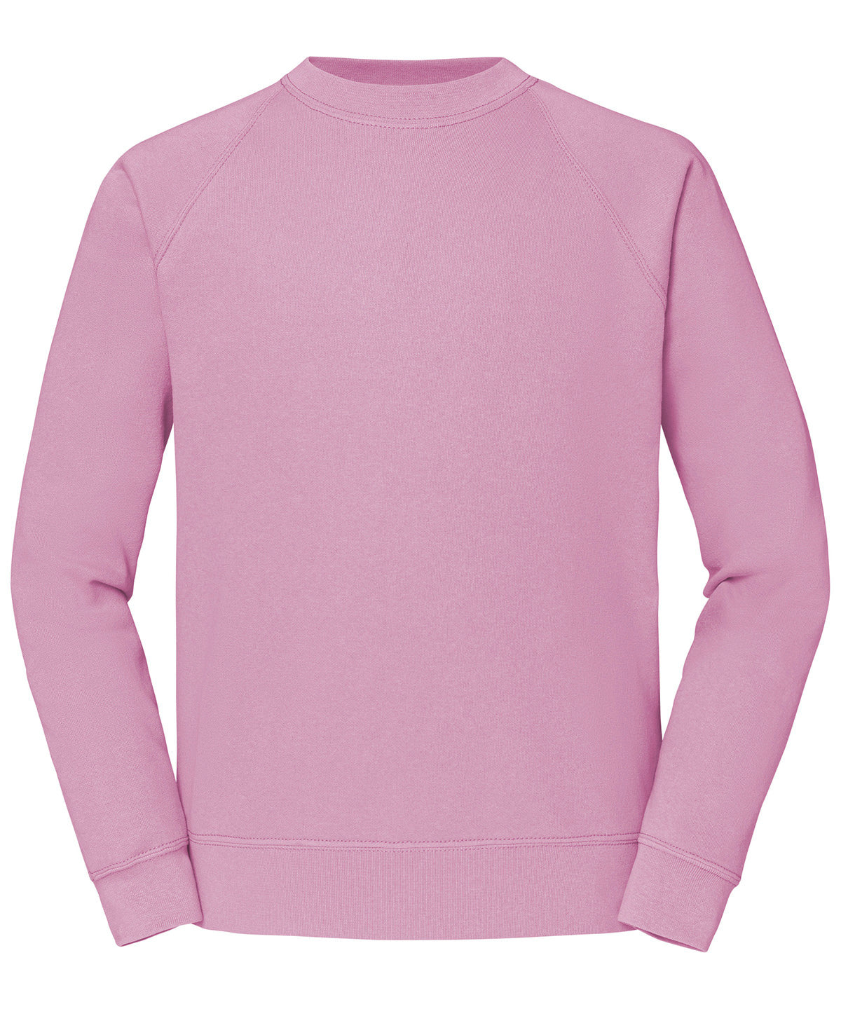Fruit of the Loom Classic 80/20 raglan sweatshirt in Light Pink, front view