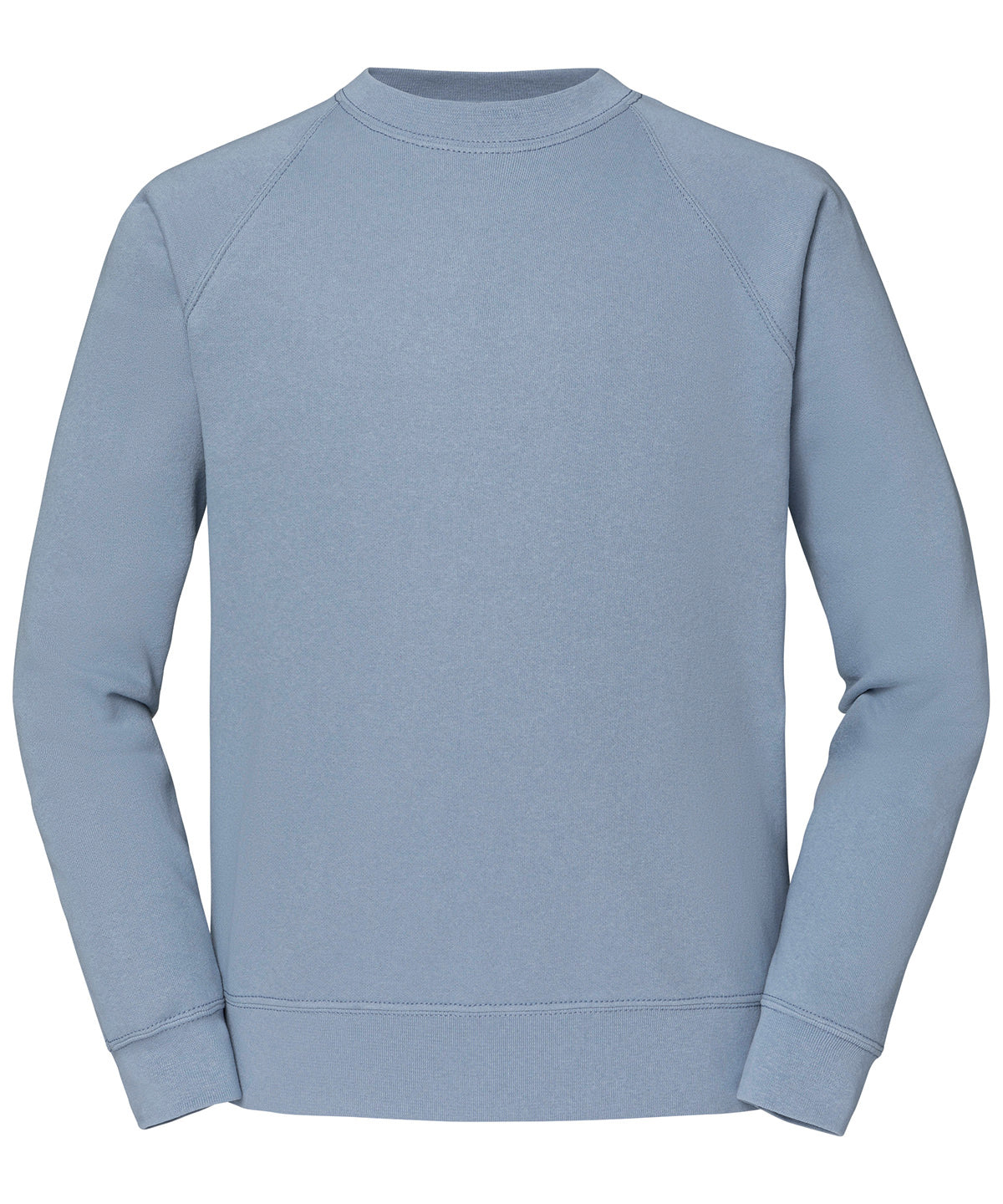 Fruit of the Loom Classic 80/20 raglan sweatshirt in Mineral Blue, front view