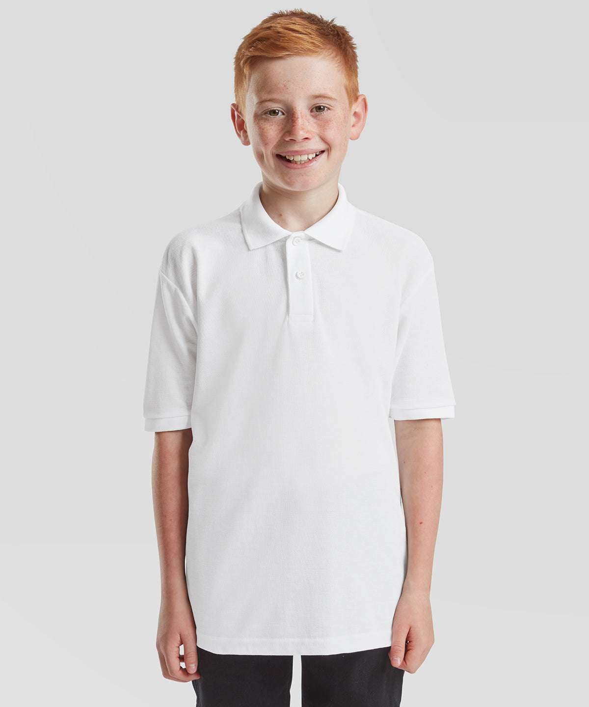 Fruit of the Loom Kids 65/35 piqué polo, lifestyle photo