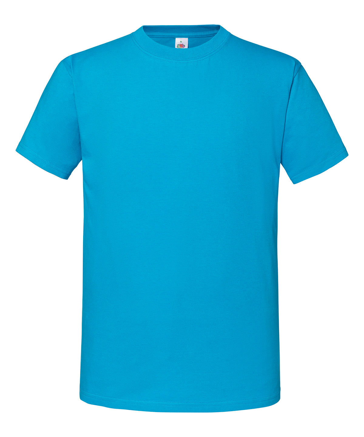 Fruit of the Loom Iconic 195 ringspun premium T in Azure Blue, front view