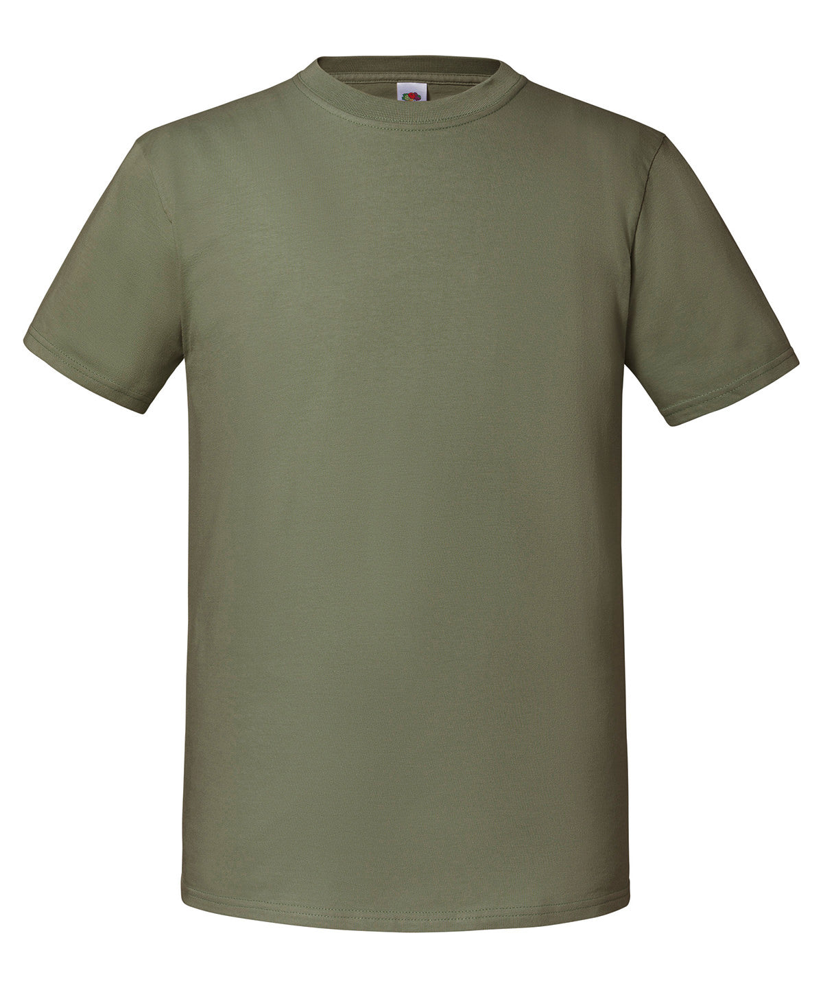 Fruit of the Loom Iconic 195 ringspun premium T in Classic Olive, front view