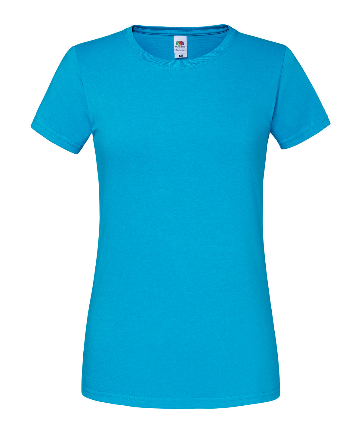 Fruit of the Loom Women's Iconic 195 ringspun premium t-shirt in Azure Blue, front view