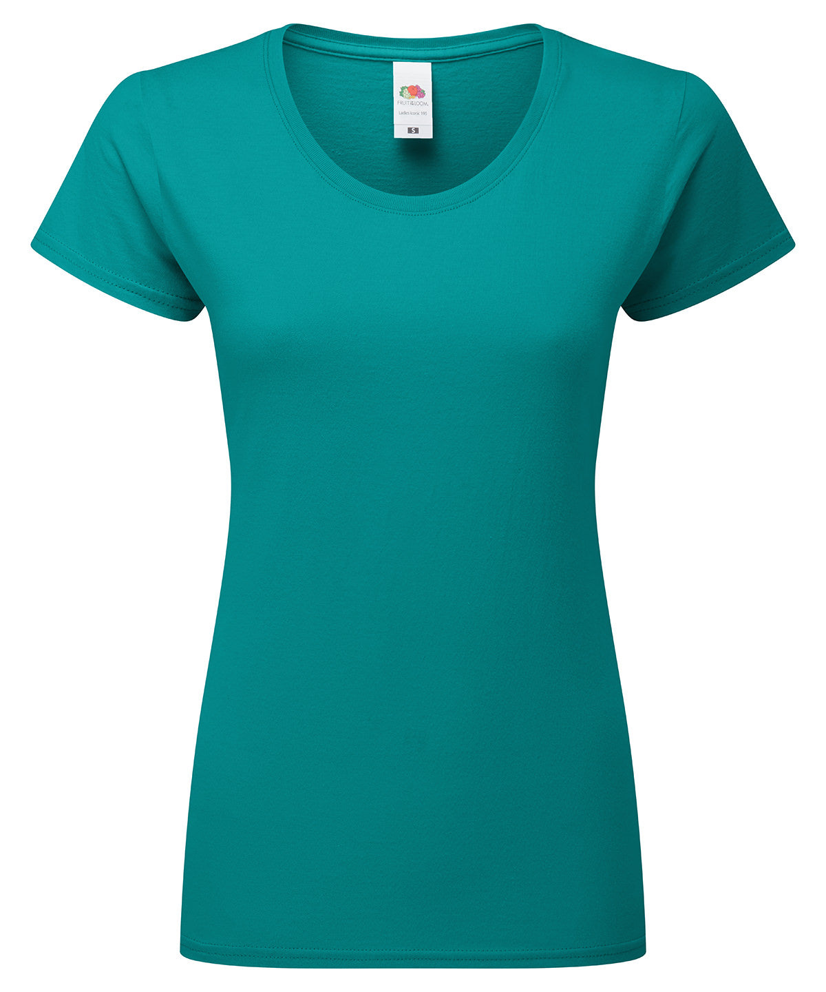 Fruit of the Loom Women's Iconic 195 ringspun premium t-shirt in Ocean Teal, front view