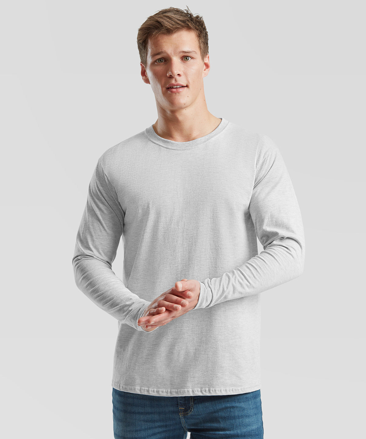 Fruit of the Loom Iconic 195 ringspun premium long sleeve T, lifestyle photo