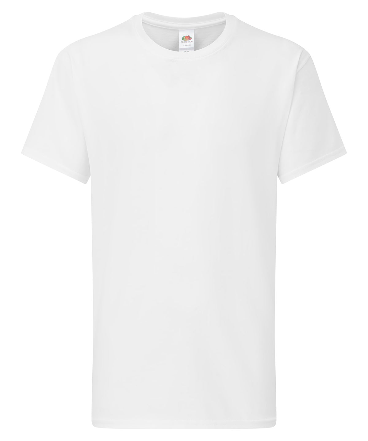 Fruit of the Loom Kids Iconic 195 T in White, front view