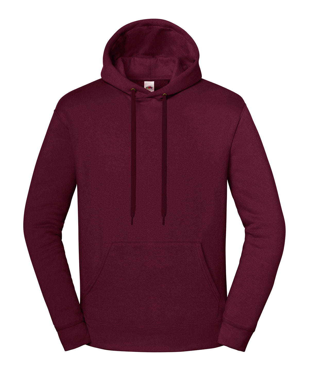 Fruit of the Loom Iconic premium hooded sweat in Burgundy, front view