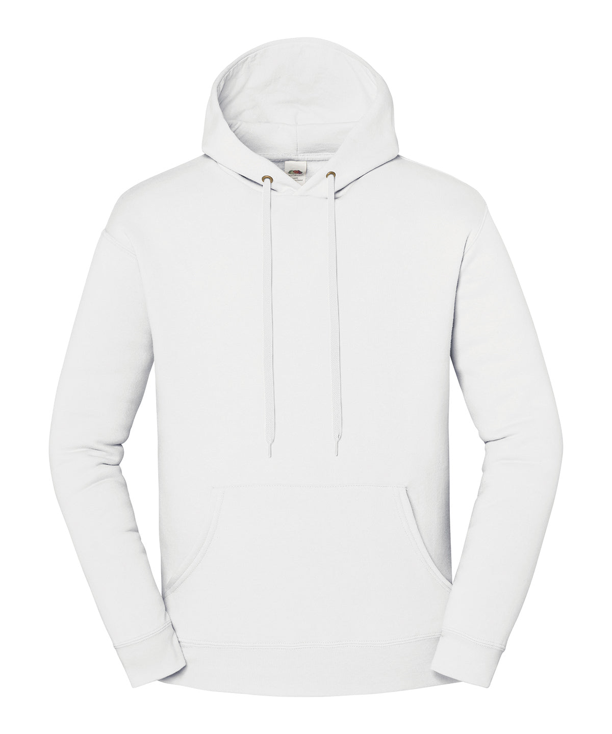 Fruit of the Loom Iconic premium hooded sweat in White, front view