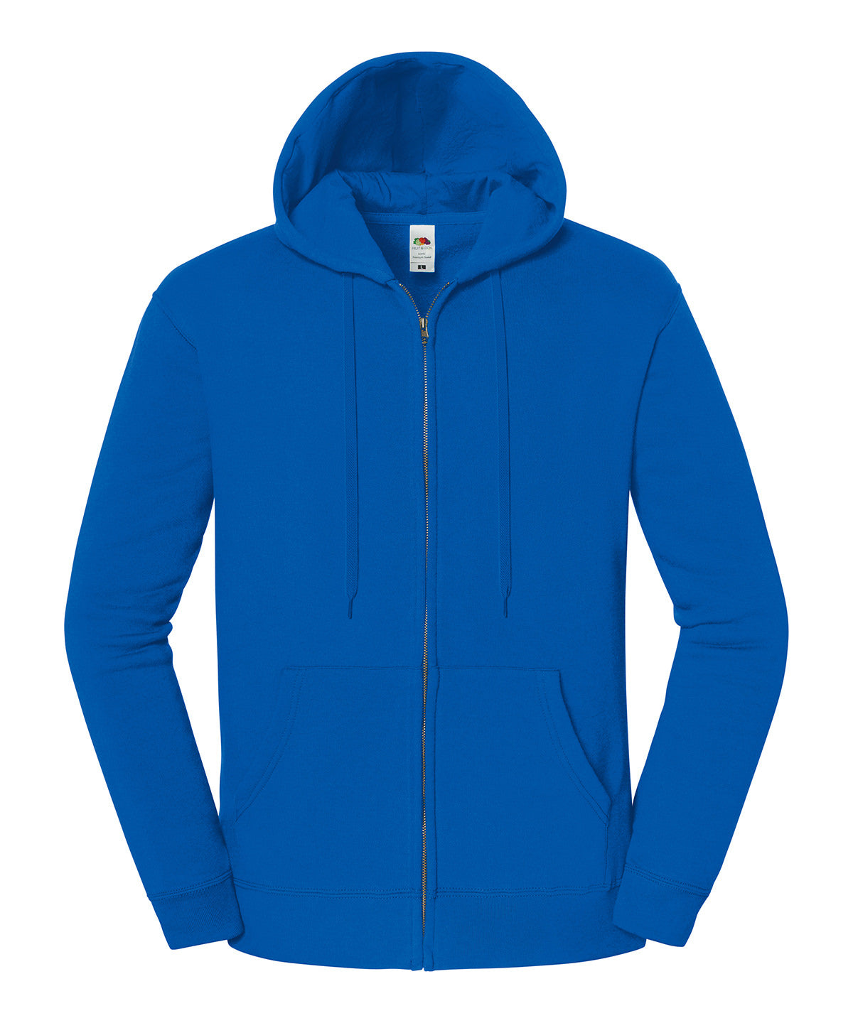 Fruit of the Loom Iconic premium hooded sweat jacket in Royal Blue, front view
