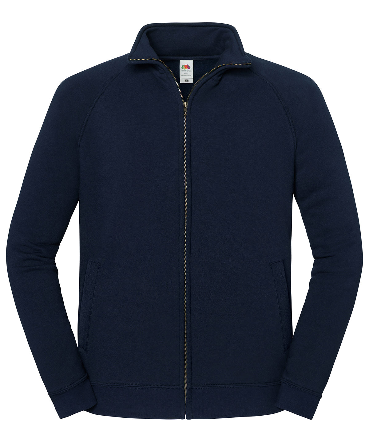 Fruit of the Loom Iconic premium sweat jacket in Deep Navy, front view