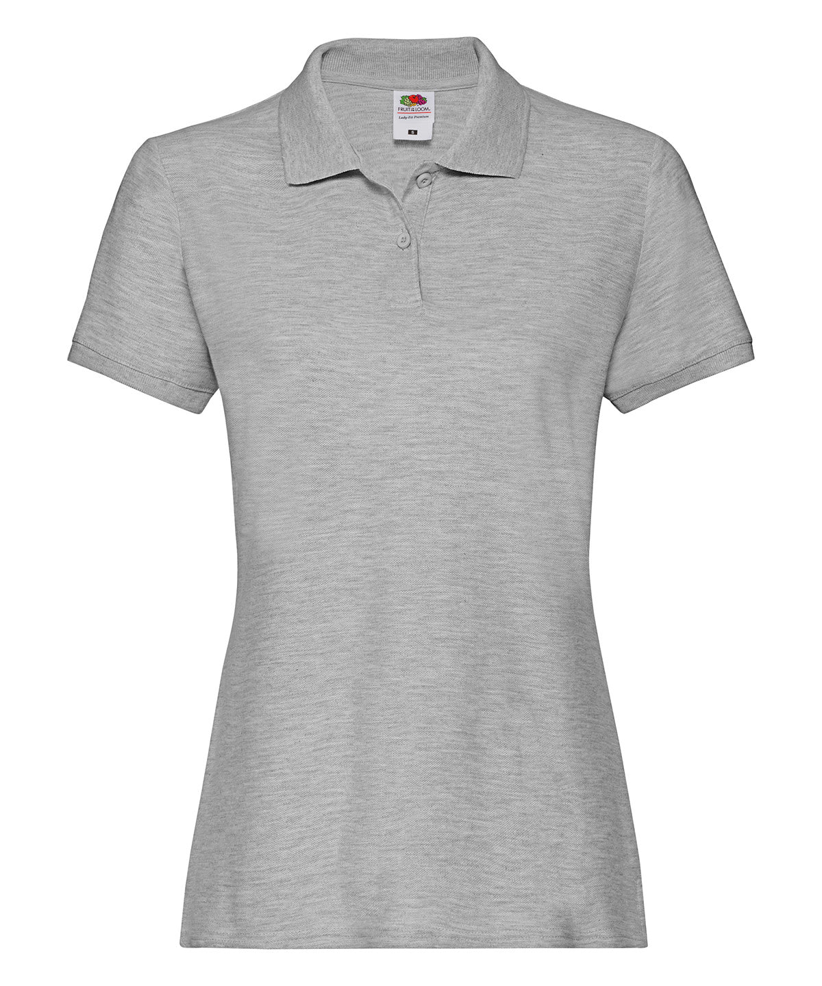 Fruit of the Loom Women's premium polo in Athletic Heather, front view