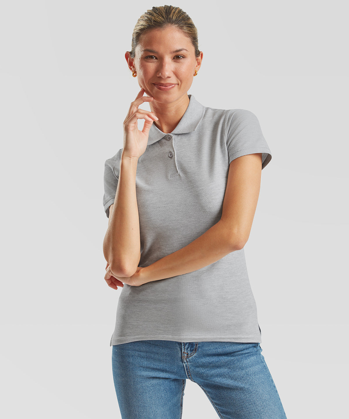 Fruit of the Loom Women's premium polo, lifestyle photo