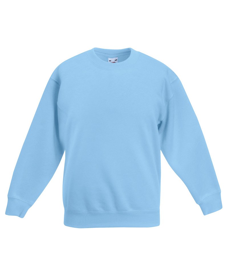 Fruit of the Loom Kids premium set-in sweatshirt in Sky Blue, front view