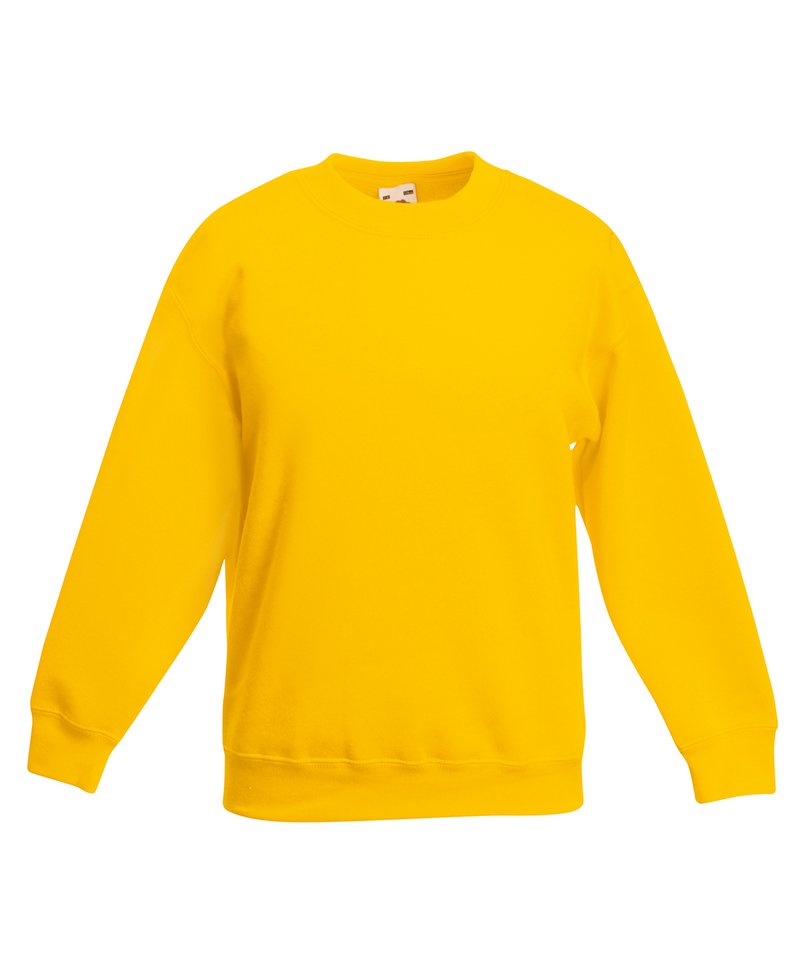 Fruit of the Loom Kids premium set-in sweatshirt in Sunflower, front view