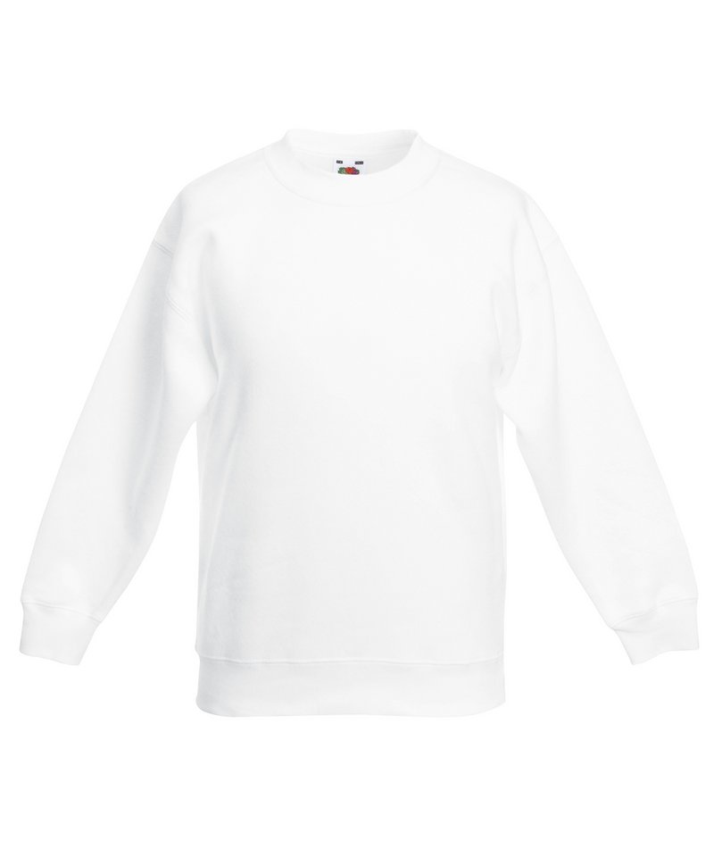 Fruit of the Loom Kids premium set-in sweatshirt in White, front view