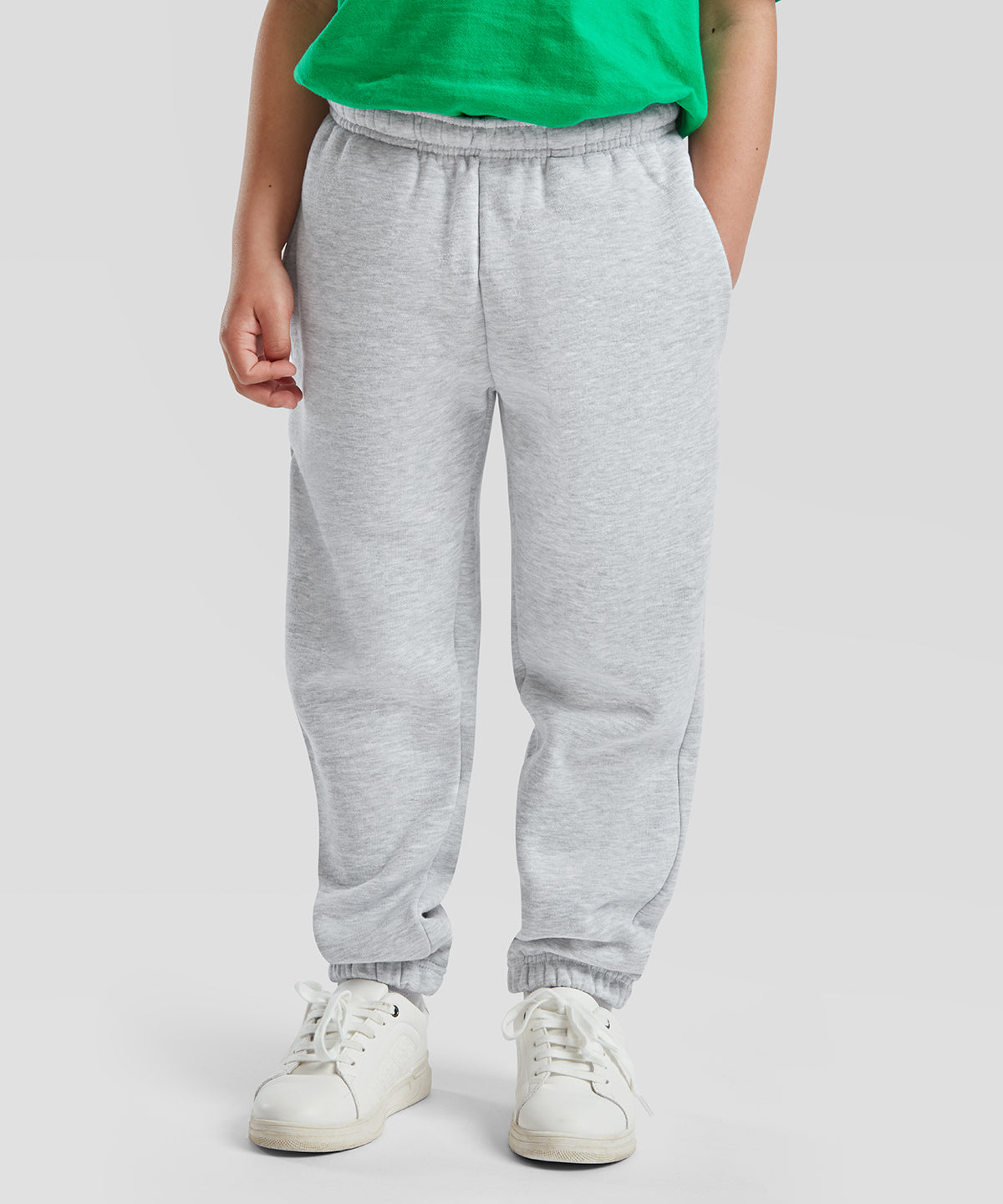 Fruit of the Loom Kids premium elasticated cuff jog pants, lifestyle photo