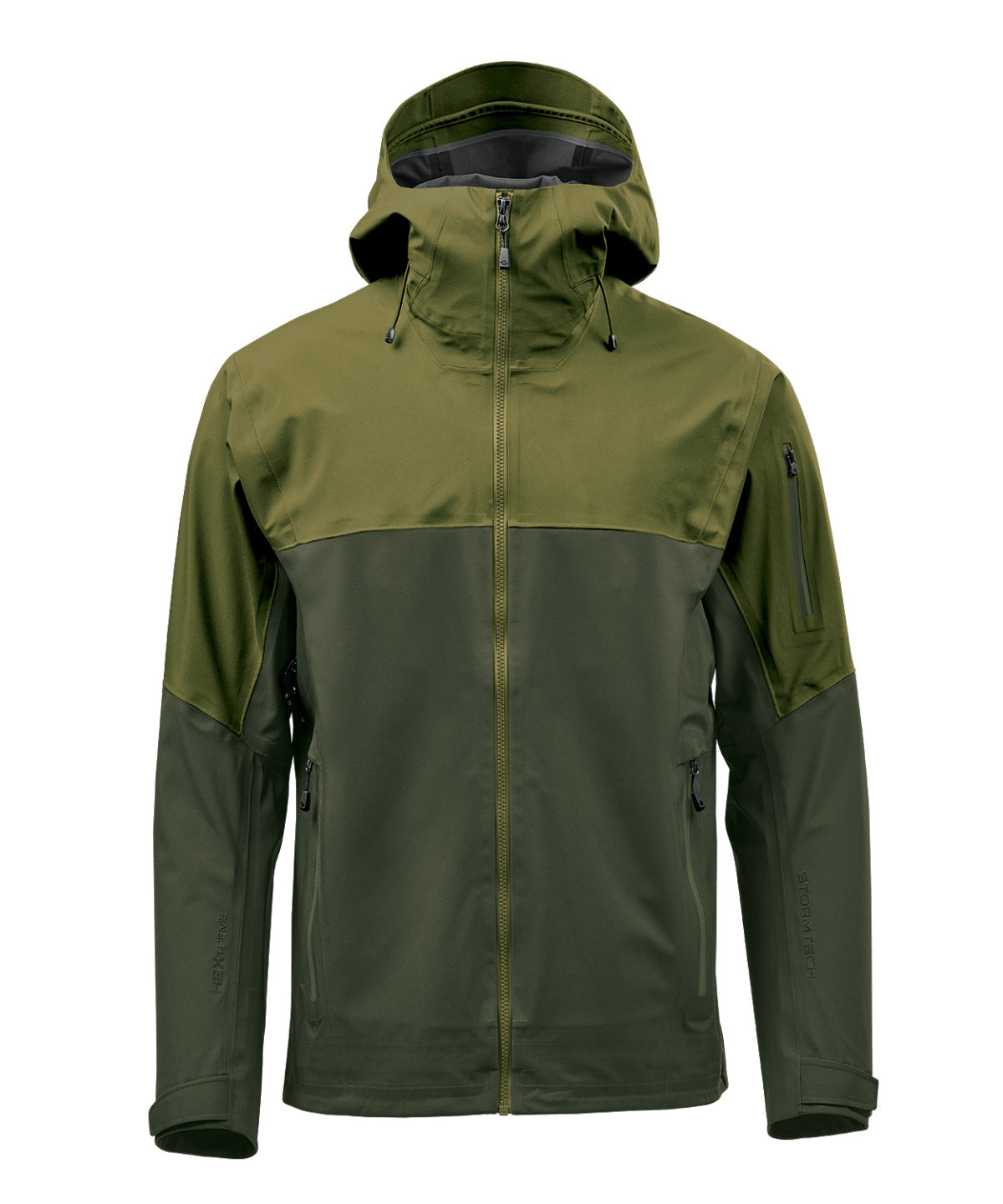 Stormtech Vertex Stormshell in Chive/Cypress, front view