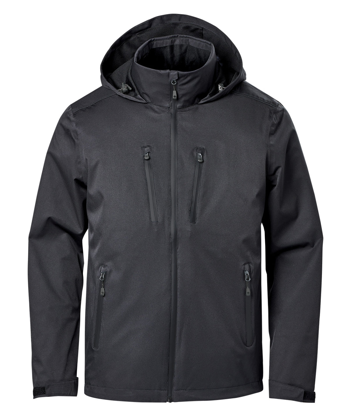 Stormtech Scirocco lightweight shell in Black, front view