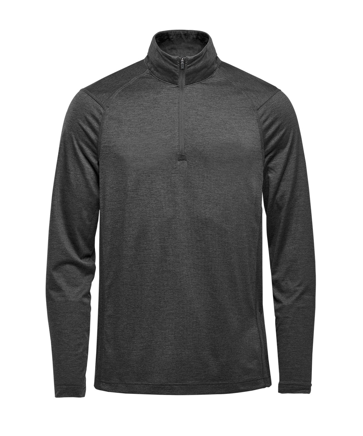 Stormtech Milano 1/4-zip pullover in Charcoal Heather, front view