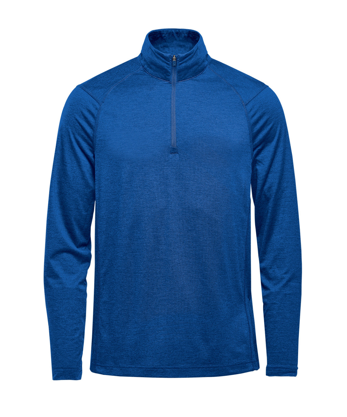 Stormtech Milano 1/4-zip pullover in Classic Blue Heather, front view