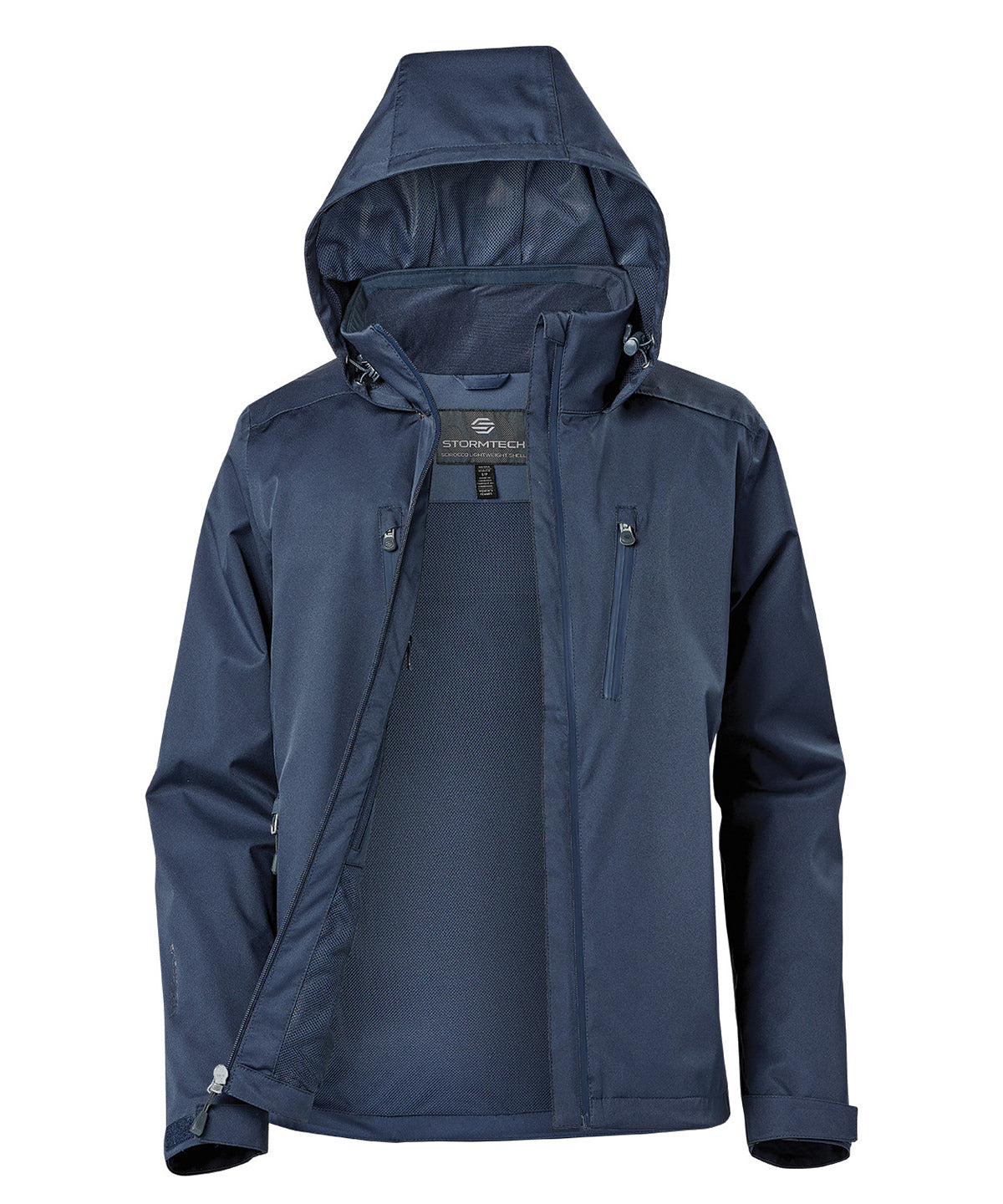 Stormtech Women’s Scirocco lightweight shell in Navy, front view