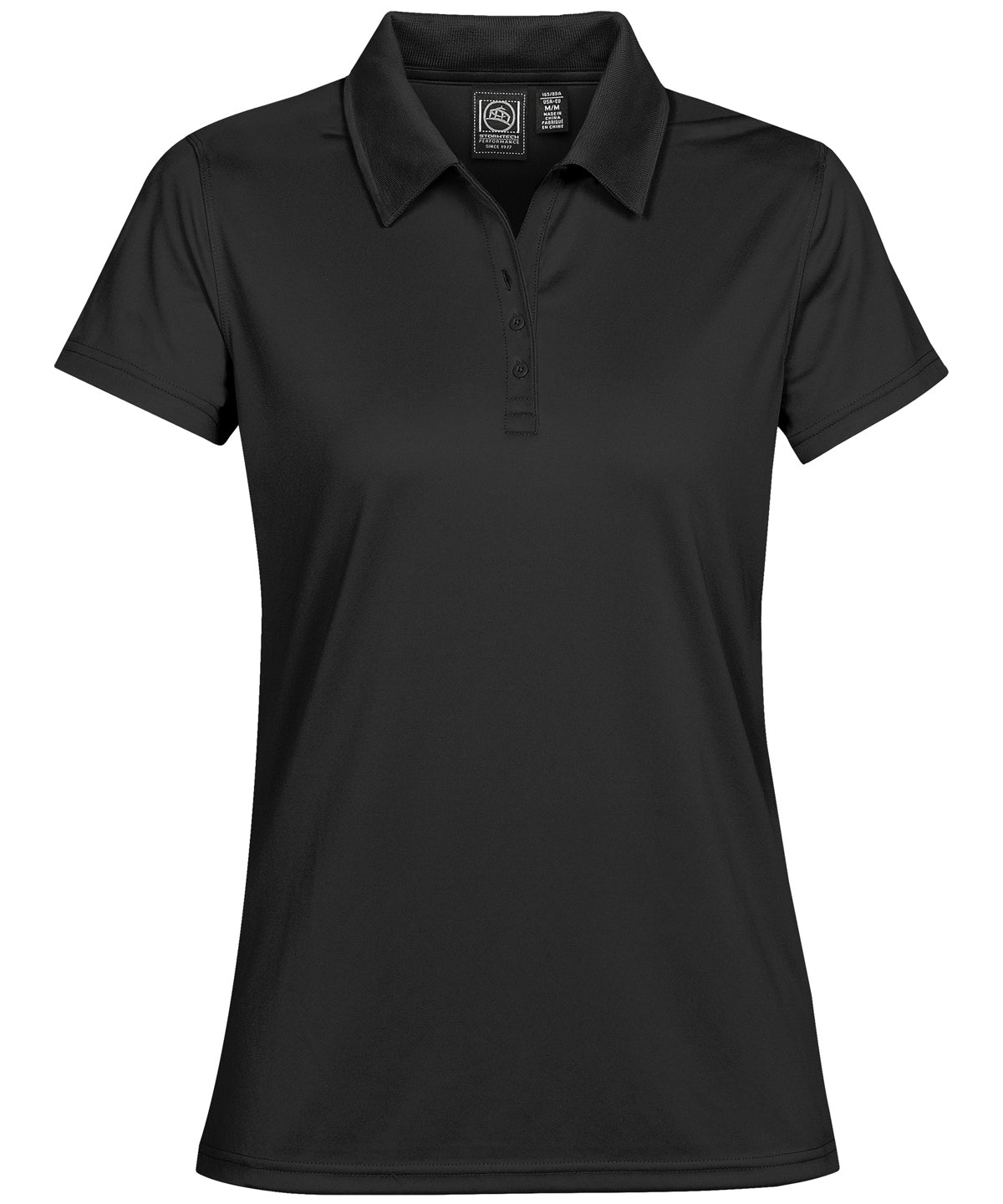 Stormtech Women's Eclipse H2X-DRY piqué polo in Black, front view
