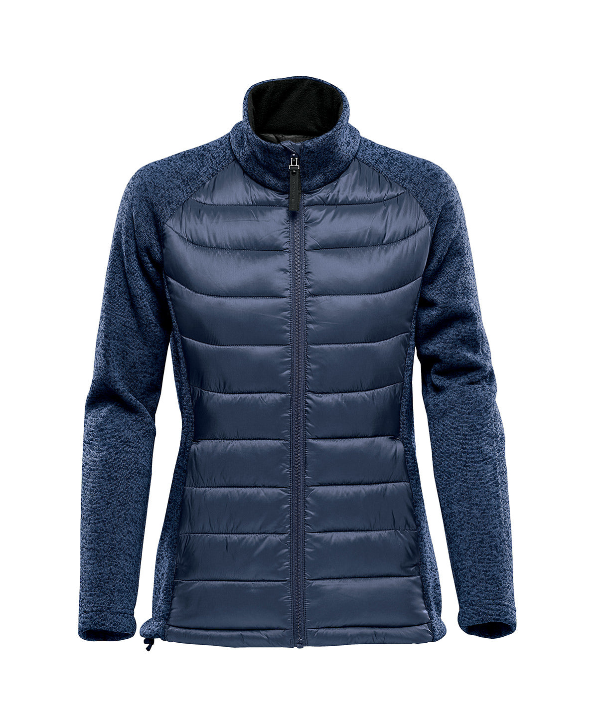 Stormtech Women’s Narvik hybrid jacket in Indigo/Indigo Heather, front view