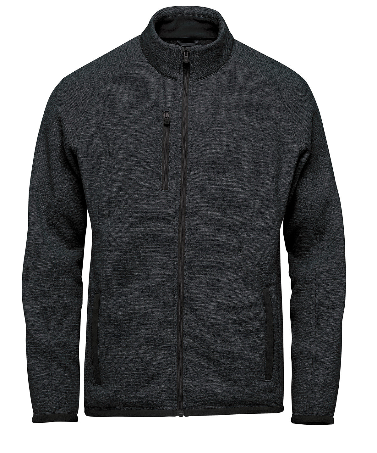 Stormtech Avalante full-zip fleece jacket in Black Heather, front view