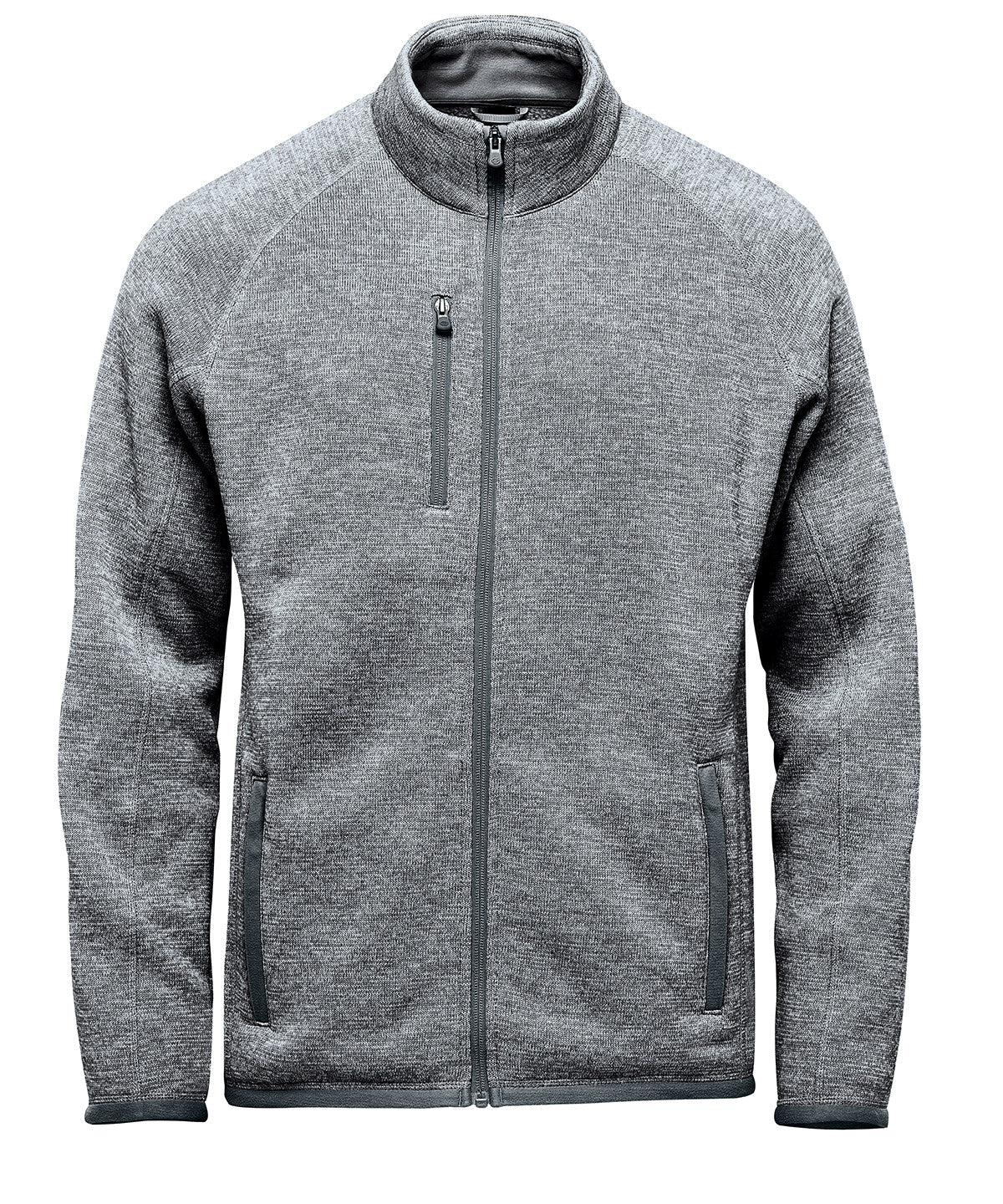 Stormtech Avalante full-zip fleece jacket in Granite Heather, front view