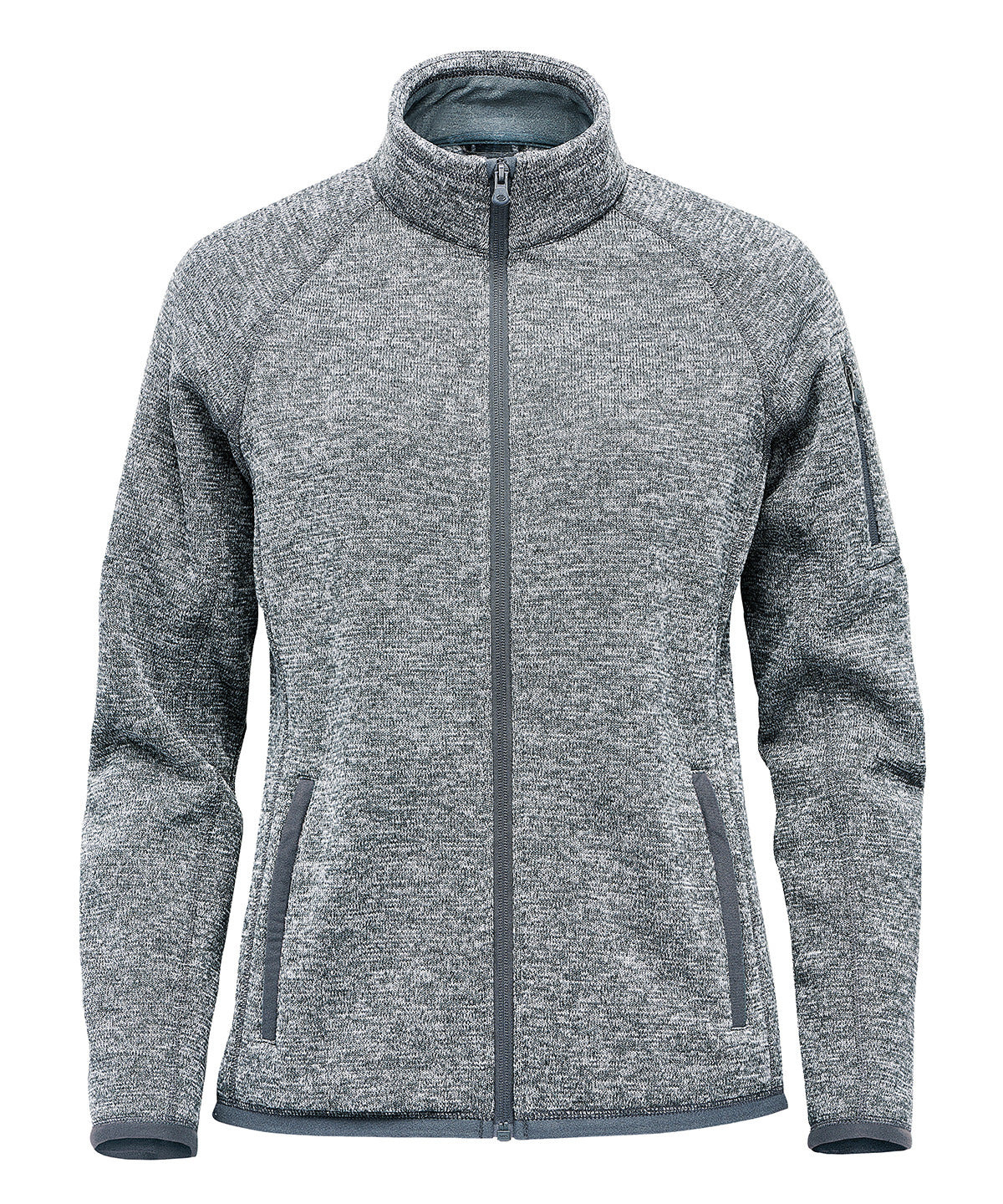 Stormtech Women’s Avalante full-zip fleece jacket in Granite Heather, front view