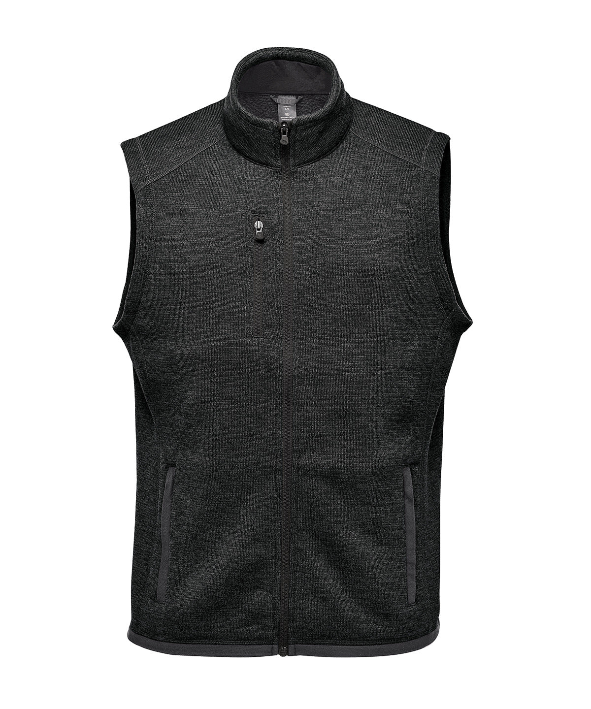 Stormtech Avalante fleece vest in Black Heather, front view