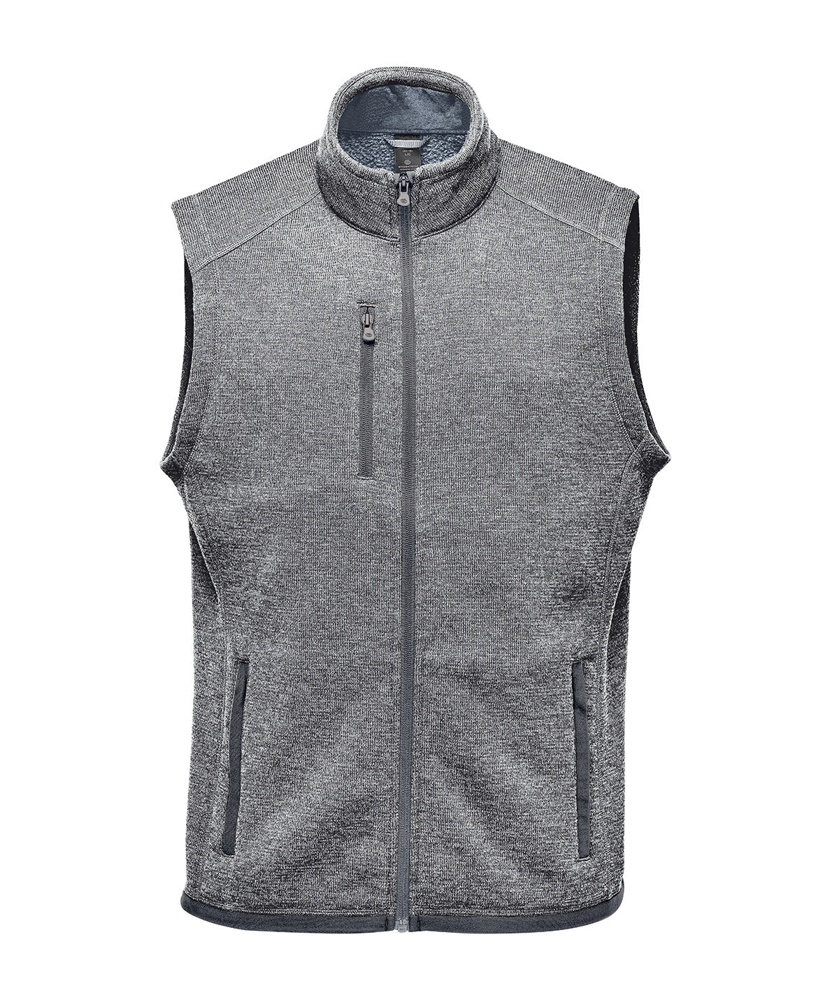 Stormtech Avalante fleece vest in Granite Heather, front view