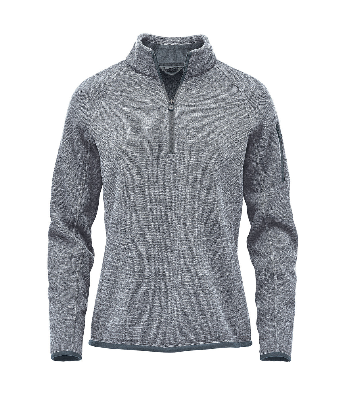 Stormtech Women’s Avalante ¼-zip fleece in Granite Heather, front view
