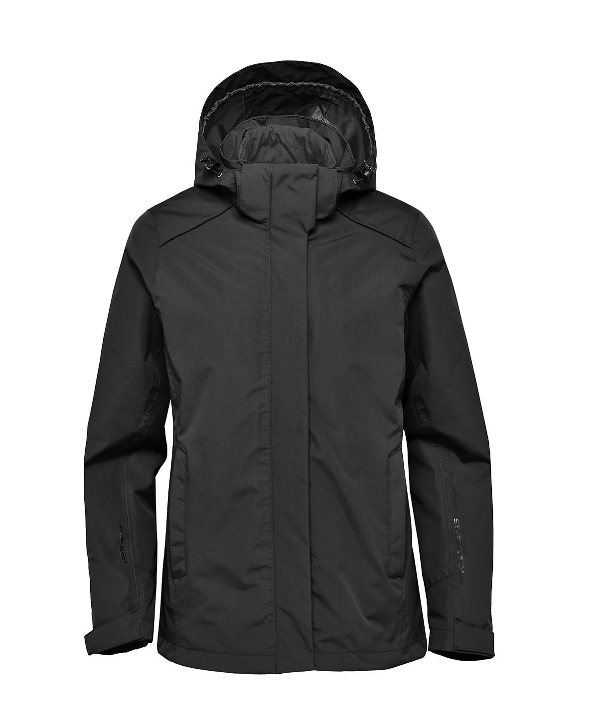 Stormtech Women’s Magellan system jacket in Black, front view