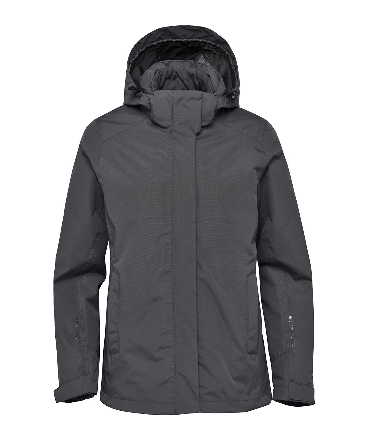 Stormtech Women’s Magellan system jacket in Graphite, front view