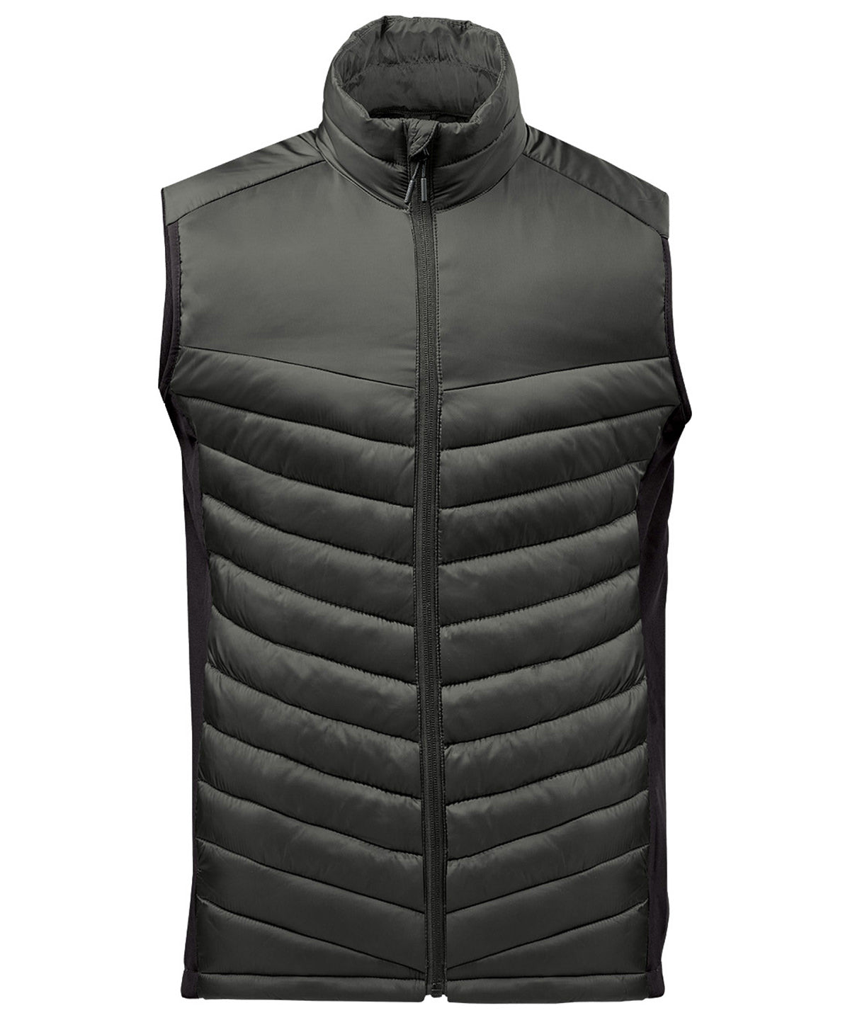 Stormtech Montserrat thermal vest in Granite/Black, front view