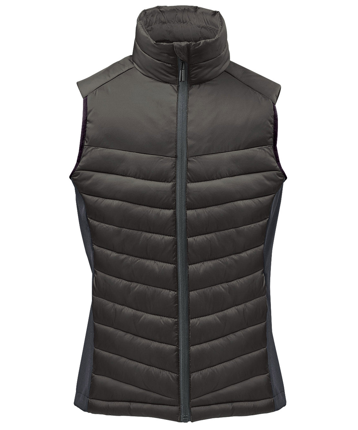 Stormtech Women’s Montserrat thermal vest in Black/Granite, front view