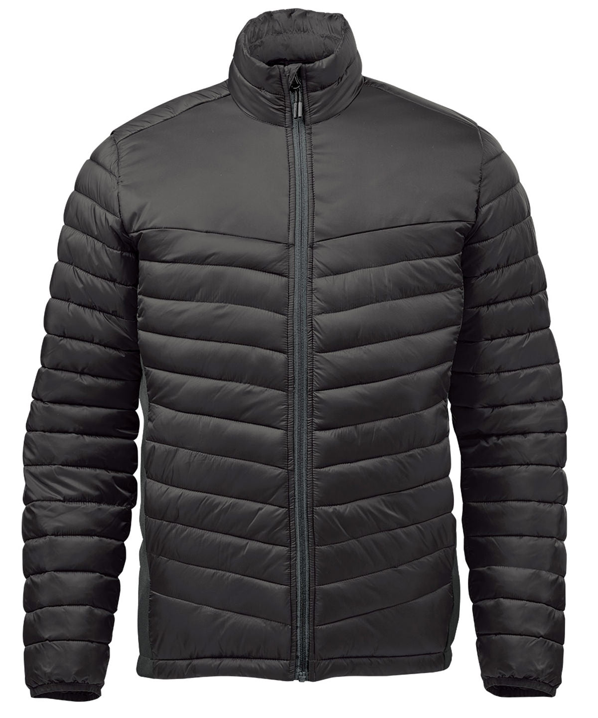 Stormtech Montserrat thermal jacket in Black/Granite, front view