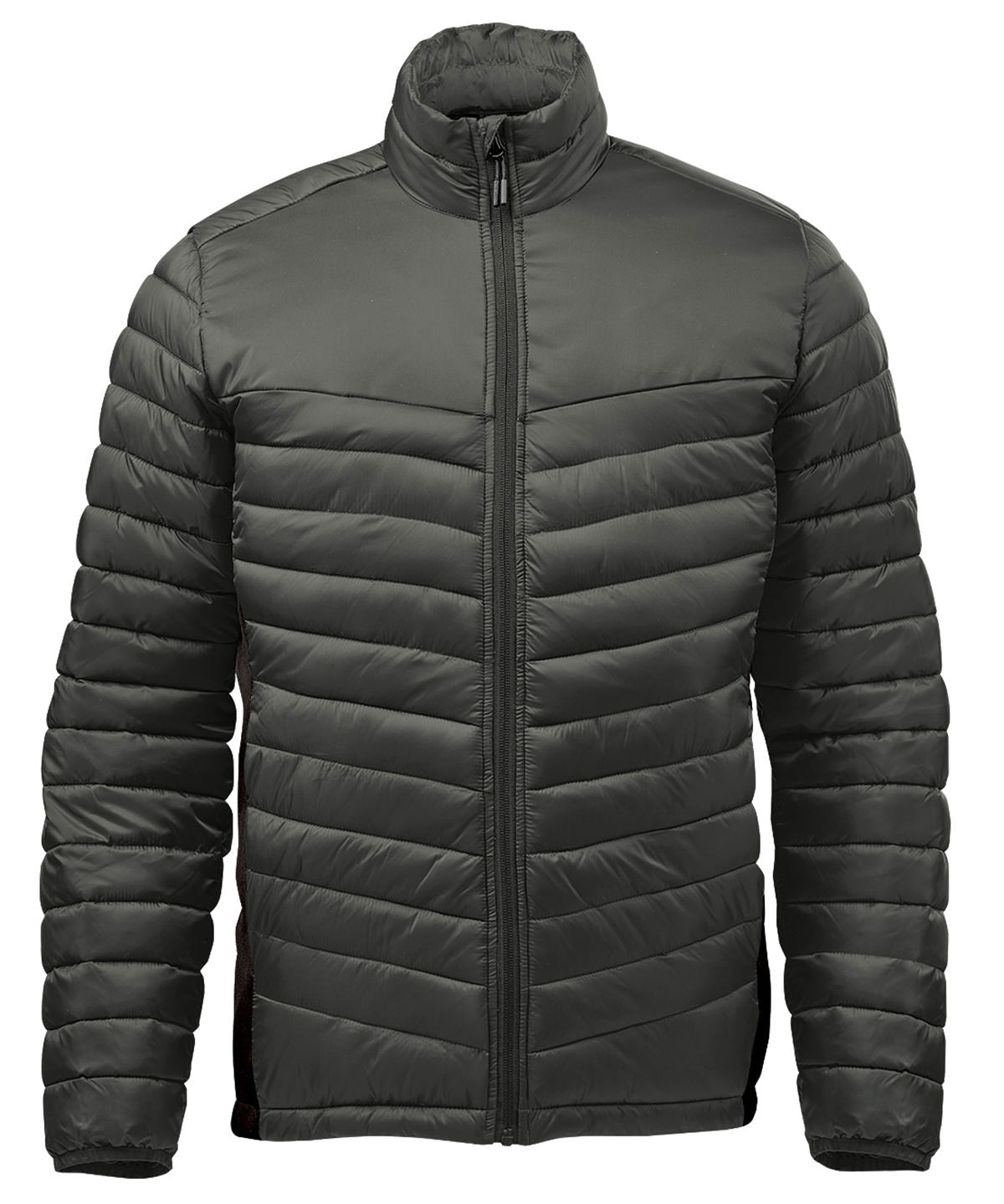 Stormtech Montserrat thermal jacket in Granite/Black, front view
