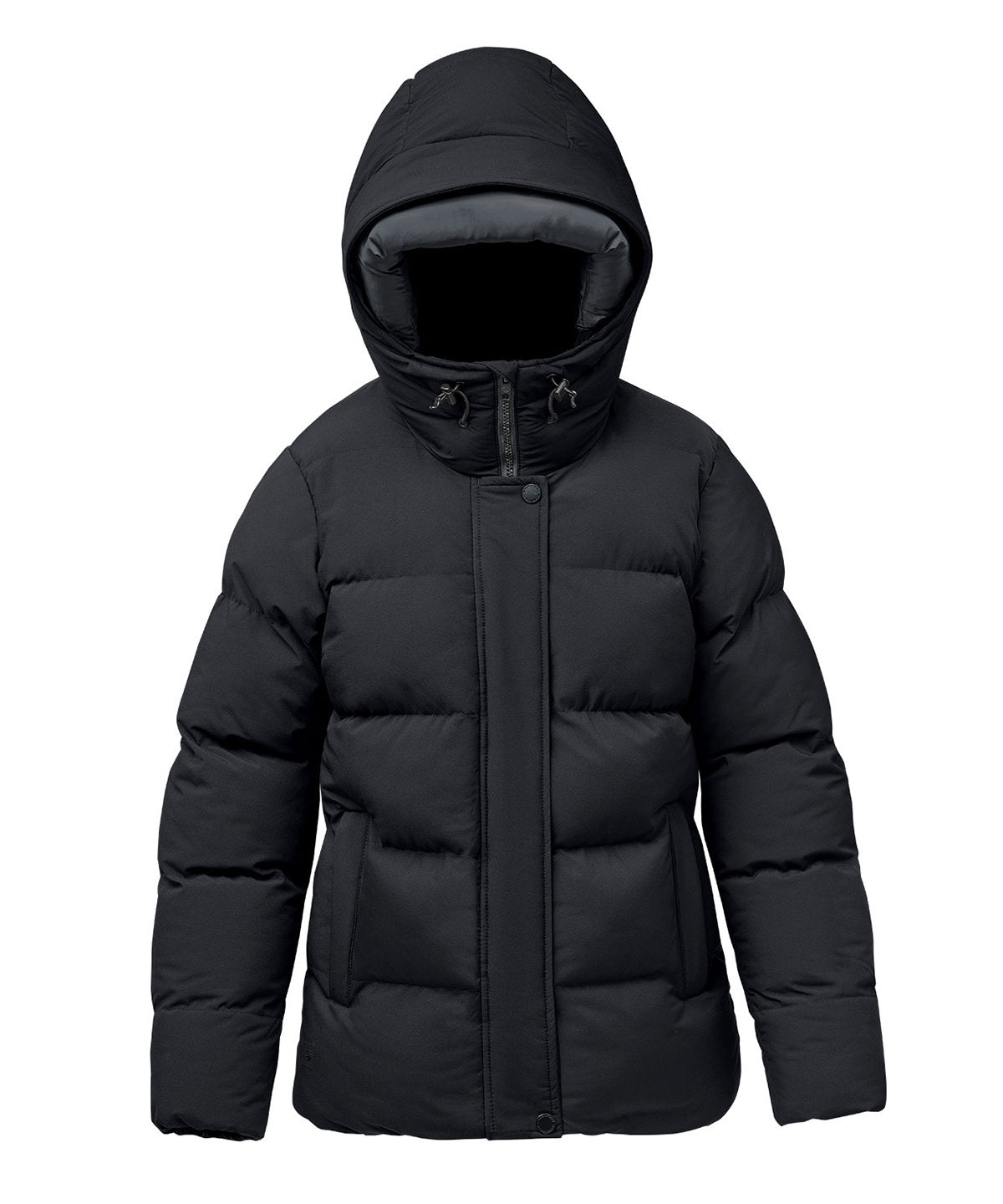 Stormtech Women’s Explorer thermal jacket in Black, front view