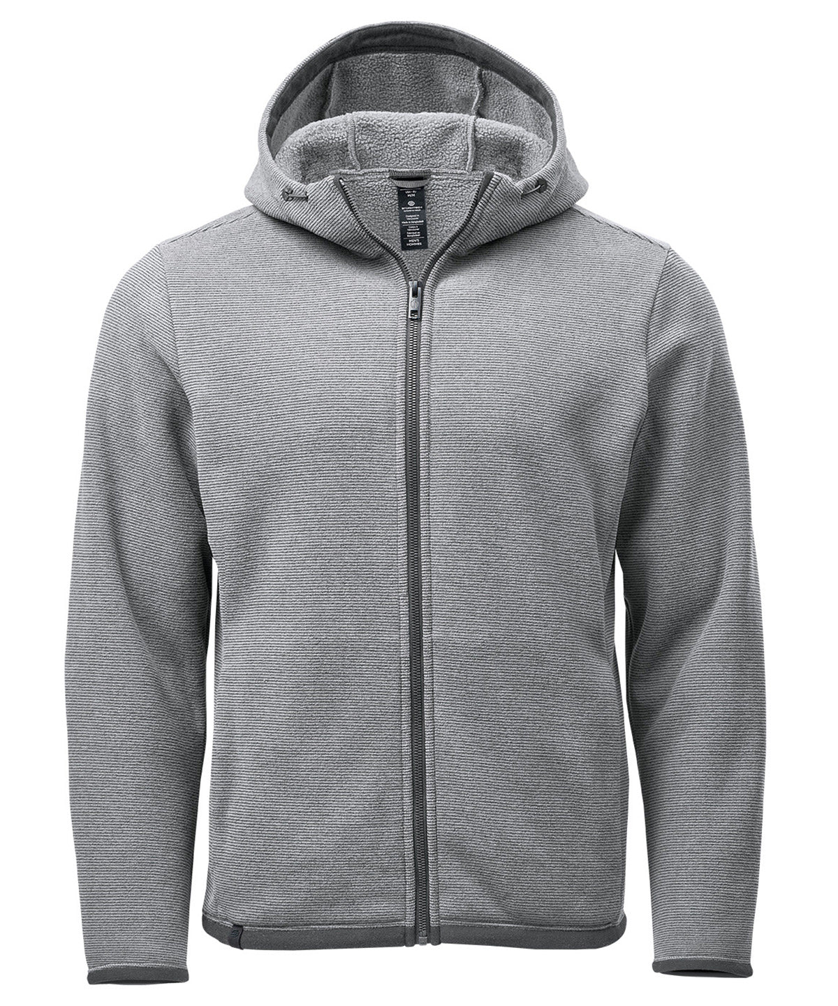 Stormtech Medusa fleece hoodie in Zinc Stripe, front view