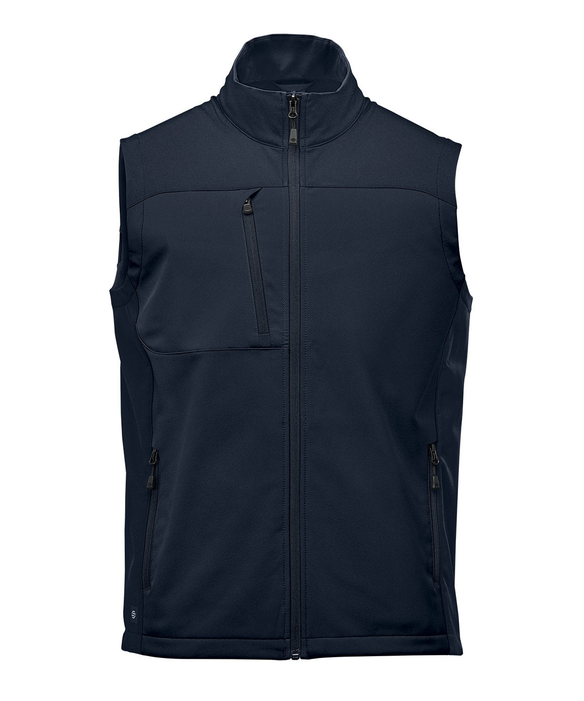 Stormtech Cascades softshell vest in Navy/Navy, front view