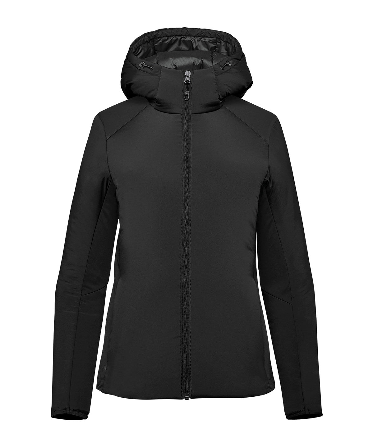 Stormtech Women’s Cascadia thermal jacket in Black, front view